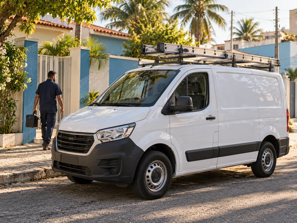 Viatura técnica da Thermtec Refrigeração em atendimento nas ruas de Fortaleza