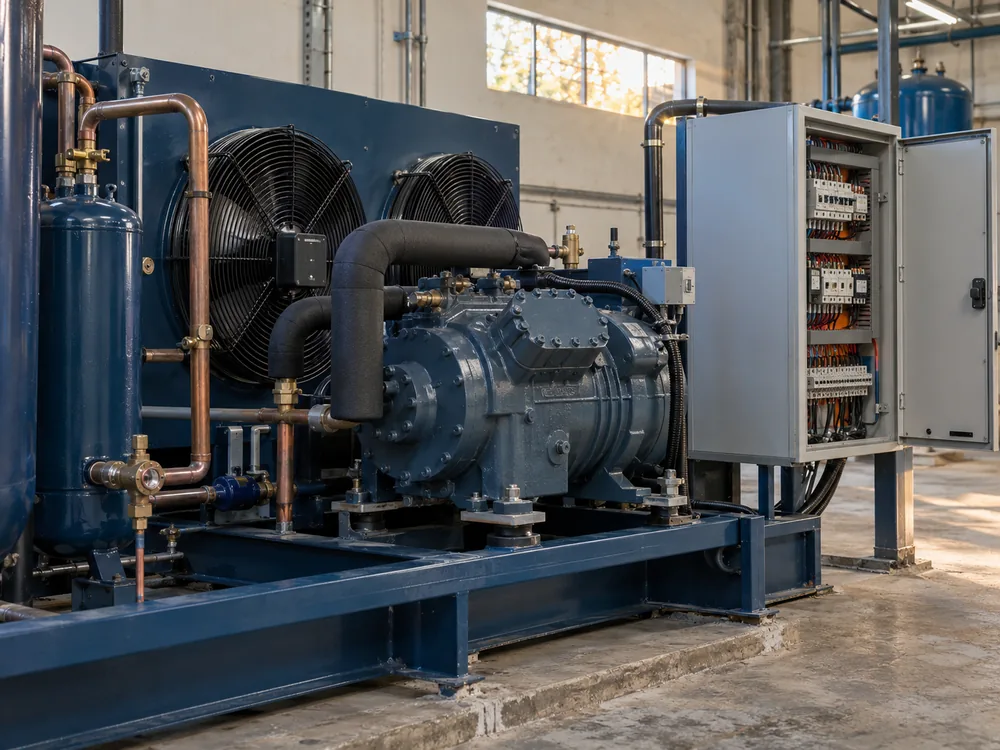 Técnico da Thermtec executando manutenção e reparo de câmara fria em atendimento no Ceará